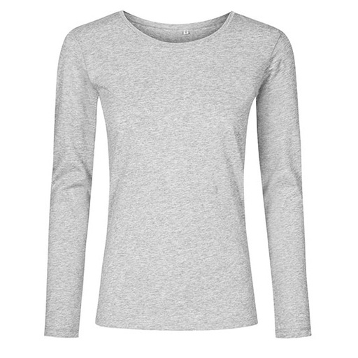 Damska koszulka slim z długim rękawem XO1565 - Heather Grey