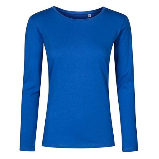 Damska koszulka slim z długim rękawem XO1565 - Azur Blue