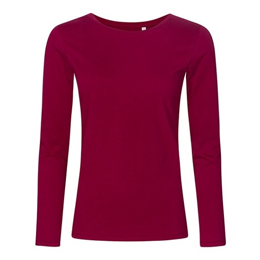 Damska koszulka slim z dlugim rekawem XO1565 - Berry