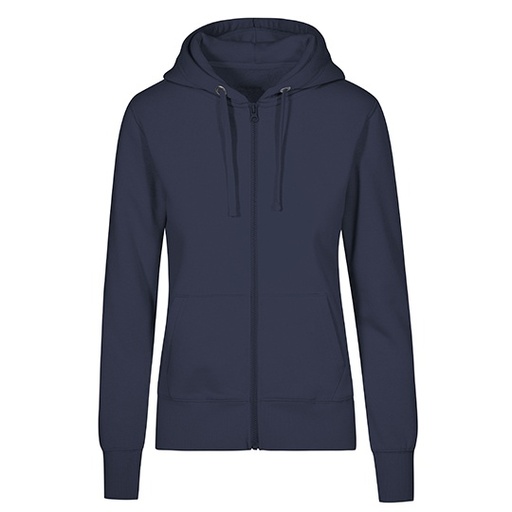 Damska bluza slim z kapturem na zamek XO1751 - Navy