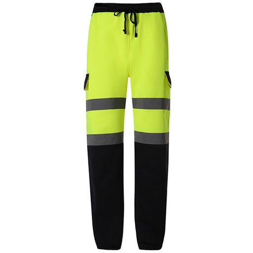 Spodnie Robocze Odblaskowe Poliestrowe ze Sciagaczami YK016T - Hi-Vis Yellow & Navy