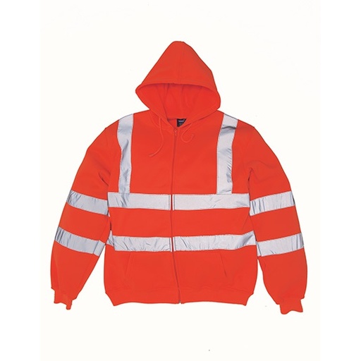 Bluza ostrzegawcza z kapturem i zamkiem YK07 - Hi-Vis Orange