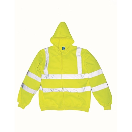 Bluza ostrzegawcza z kapturem i zamkiem YK07 - Hi-Vis Yellow