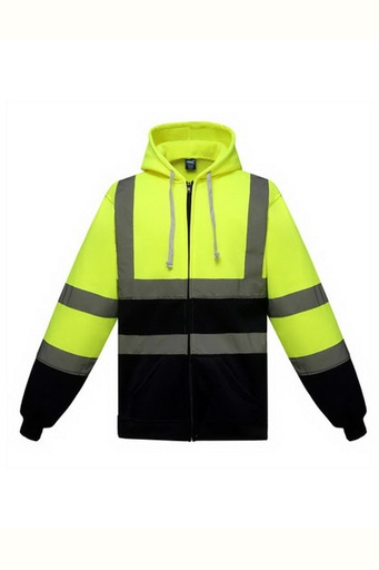 Bluza z Kapturem i Zamkiem Ostrzegawcza YK07 - Hi-Vis Yellow & Navy