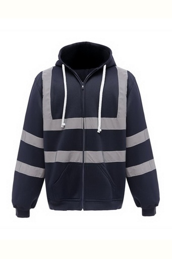 Bluza z Kapturem i Zamkiem Ostrzegawcza YK07 - Navy