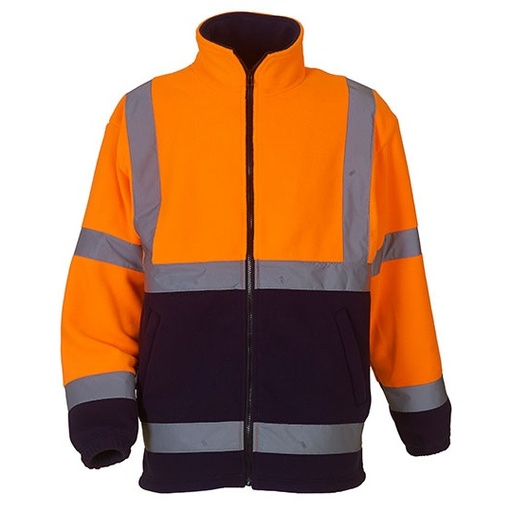 Bluza Klasyczna Polarowa Hi-Vis YK08 - Hi-Vis Orange & Navy