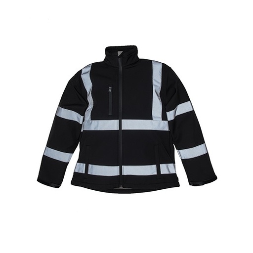 Kurtka Klasyczna Softshell Hi-Vis Wodoodporna Oddychajaca YK09 - Black