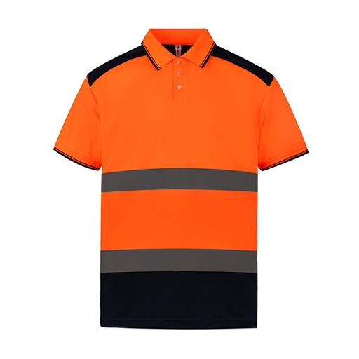 Koszulka polo YK220 - Hi-Vis Orange & Navy