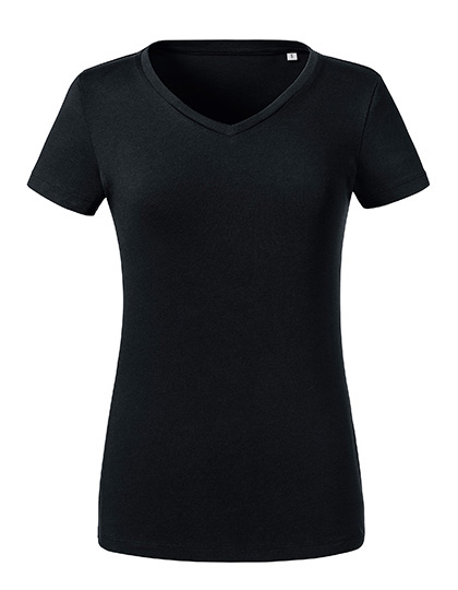 Damska koszulka Pure Organic z dekoltem w serek - Black