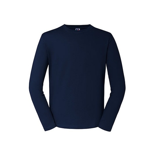 T-shirt Męski Klasyczny Długi Rękaw Bawełniany Z180L - French Navy