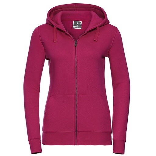 Damska bluza slim na zamek z kapturem Z266F - Fuchsia