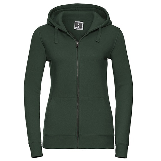 Bluza Damska Slim Czesana Bawelna Z Kapturem Z266F - Bottle Green