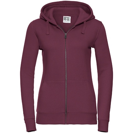 Bluza Damska Slim Czesana Bawelna Z Kapturem Z266F - Burgundy