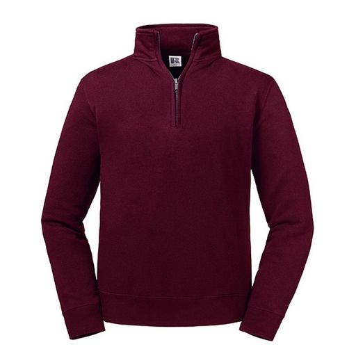 Bluza Meska 1 4 Zip Bawelniana Z270M - Burgundy