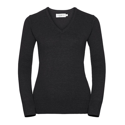Sweter Damski Dekolt V CottonBlend Z710F - Charcoal Marl