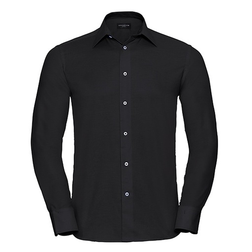 Męska koszula oxford slim fit z długim rękawem Z922 - Black