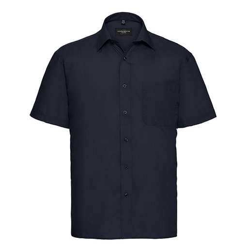 Koszula Meska Klasyczna Popelinowa Krotki Rekaw Z935 - French Navy
