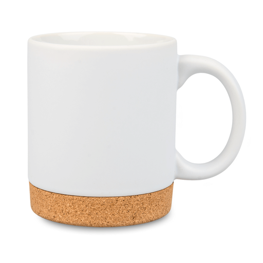 Kubek ceramiczny matowy z korkowym spodem G00402080 - Bialy