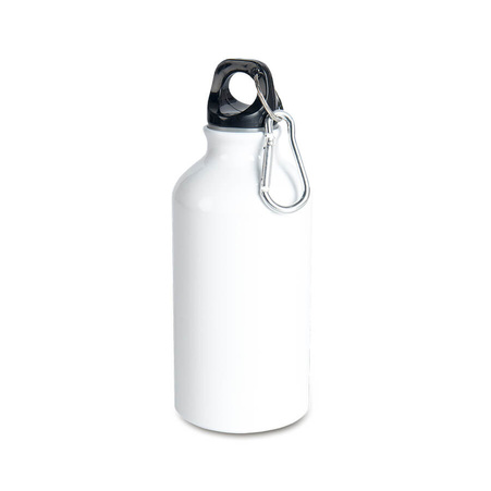 Aluminiowa butla 400 ml z karabinczykiem G0040176 - Bialy