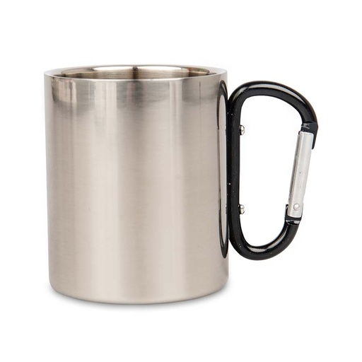 Kubek stalowy z karabinczykiem 300 ml G00401055 - Czarny