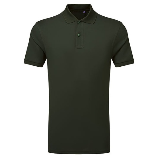 Koszulka Polo Meska Swobodny Kroj Poliester z Recyklingu Odprowadzajaca Wilgoc AQ001 - Bottle