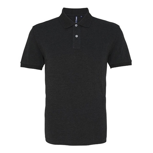 Męskie klasyczne polo AQ010 - Heather Black
