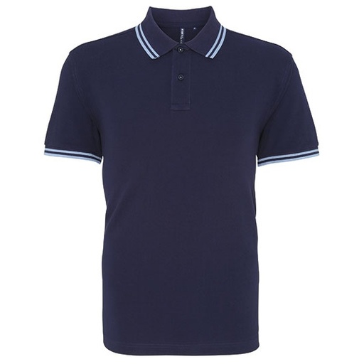 Męskie klasyczne polo AQ011 - Navy & Cornflower