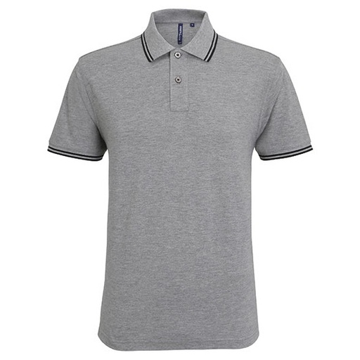 Męskie klasyczne polo AQ011 - Heather Grey & Black