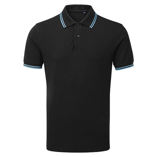 Męskie klasyczne polo AQ011 - Black & Turquoise