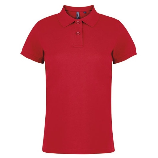 Polo Damskie Dopasowane Bawelniane AQ020 - Red