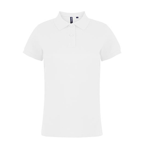Polo Damskie Dopasowane Bawełniane AQ020 - White