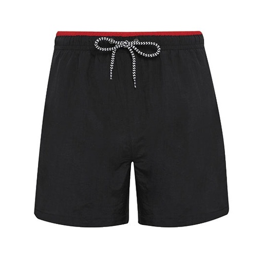 Męskie szorty kąpielowe AQ053 - Black & Red