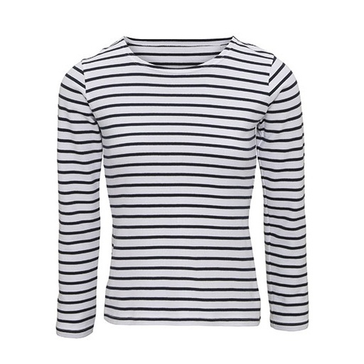 Damska bluzka marynistyczna AQ071 - White-Navy