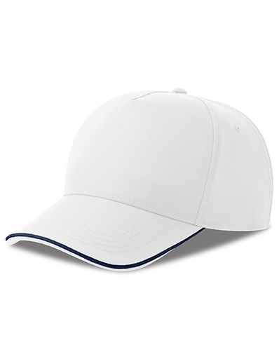 Czapka pięciopanelowa AT129 - White & Navy