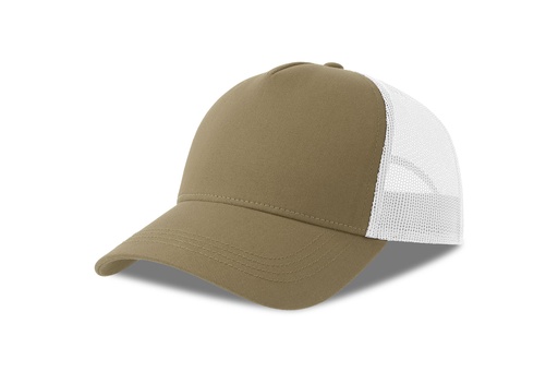 Czapka z daszkiem AT535 - Khaki & White