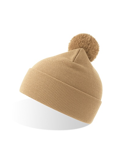 Czapka beanie z pomponem AT811 - Beige