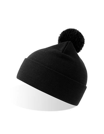 Czapka beanie z pomponem AT811 - Black