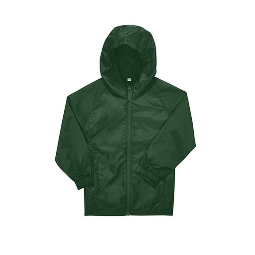Kurtka przeciwwiatrowa dziecieca z kapturem BCJK001 - Bottle Green