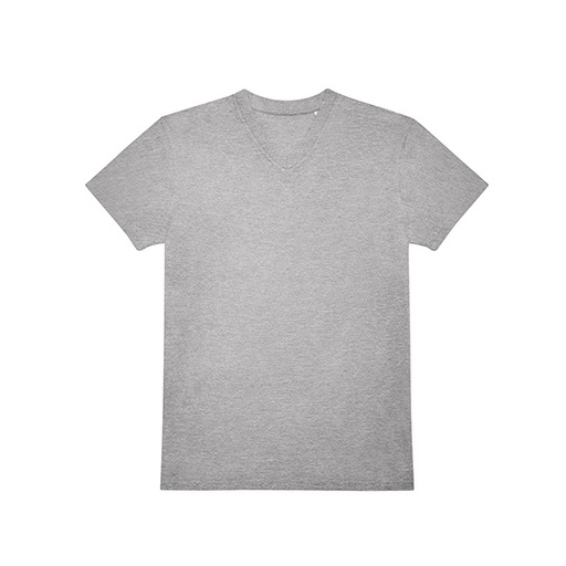 T-shirt męski V-neck klasyczny krótki rękaw BCTU008 - Sport Grey (Heather)