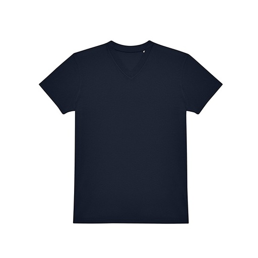 T-shirt Męski Klasyczny V-neck Bawełna Dekatyzowana BCTU008 - Navy