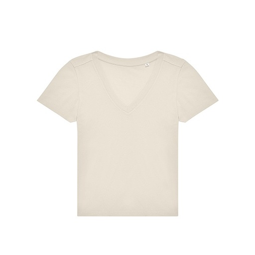 Damski T-shirt V-neck BCTW001 - Off White