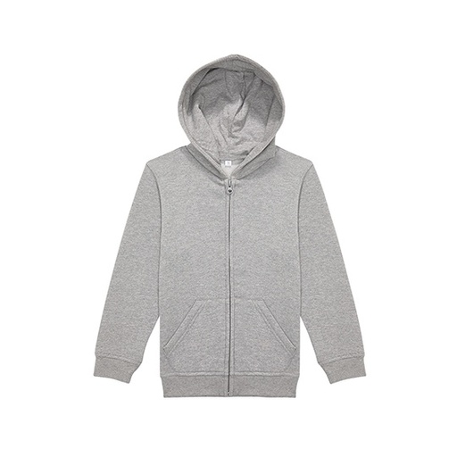Bluza Dziecieca Rozpinana z Kapturem Bawelna Poliester Czesana BCWK003 - Sport Grey (Heather)
