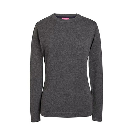 Damski sweter slim z okrągłym dekoltem BR2384 - Charcoal