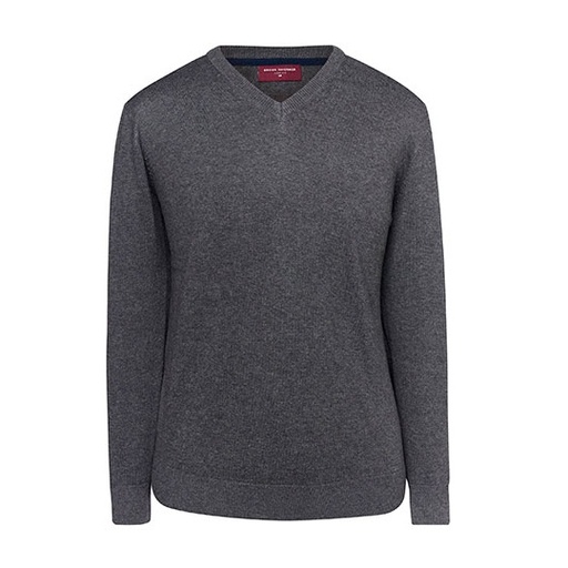 Sweter męski z dekoltem w serek BR7818 - Charcoal