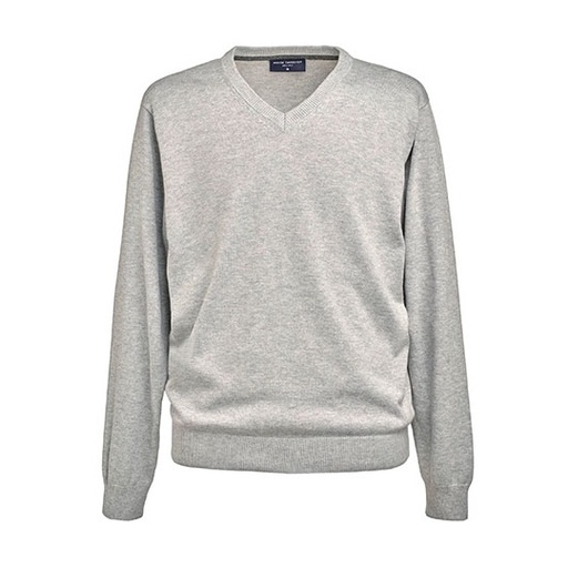 Sweter męski z dekoltem w serek BR7818 - Silver