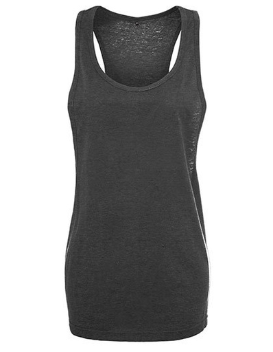 Długa damska koszulka bez rękawów BY020 - Charcoal (Heather)