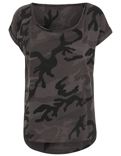Damska koszulka oversize BY064 - Dark Camo
