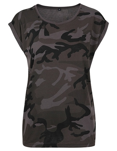 Damski długi T-shirt moro BY112 - Dark Camo