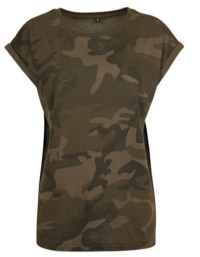 Damski długi T-shirt moro BY112 - Olive Camo