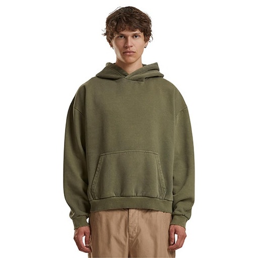 Bluza z kapturem Luźny krój Gruby materiał Vintage BY294 - Warm Khaki